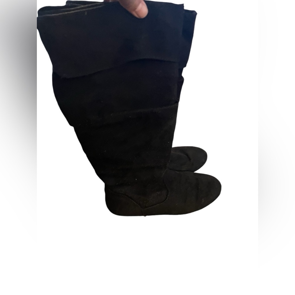 EUC knee high suede flat boots unbranded Kohl’s tag. - Picture 3 of 7